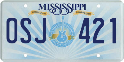 MS license plate OSJ421