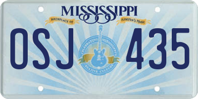 MS license plate OSJ435