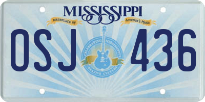 MS license plate OSJ436