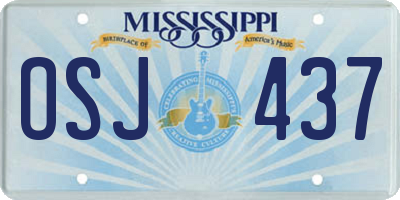 MS license plate OSJ437