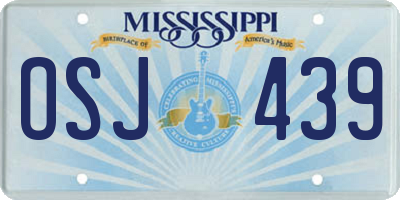 MS license plate OSJ439