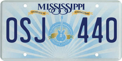 MS license plate OSJ440