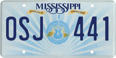 MS license plate OSJ441