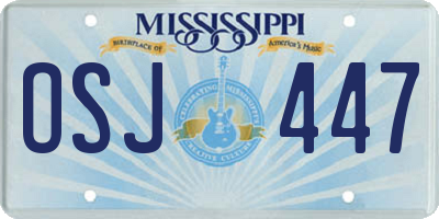 MS license plate OSJ447