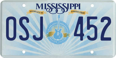 MS license plate OSJ452