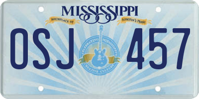 MS license plate OSJ457