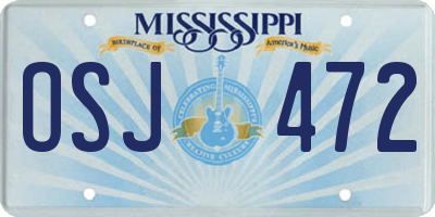 MS license plate OSJ472