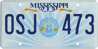 MS license plate OSJ473