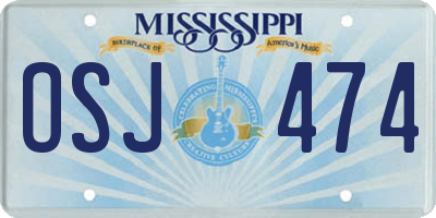 MS license plate OSJ474