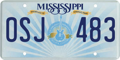 MS license plate OSJ483