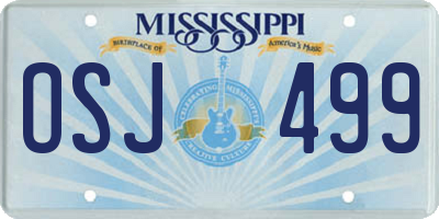 MS license plate OSJ499