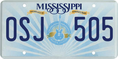 MS license plate OSJ505