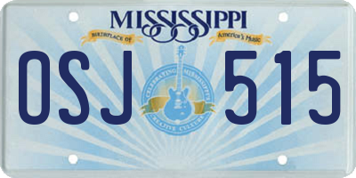 MS license plate OSJ515