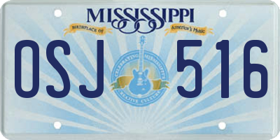 MS license plate OSJ516