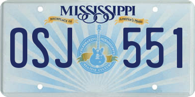 MS license plate OSJ551