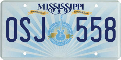MS license plate OSJ558