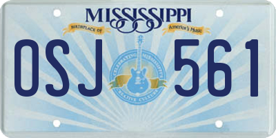 MS license plate OSJ561