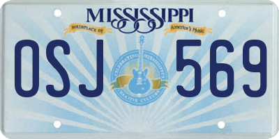 MS license plate OSJ569