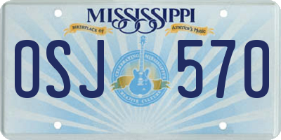 MS license plate OSJ570
