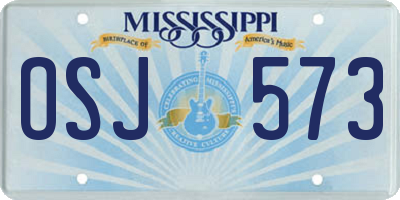 MS license plate OSJ573