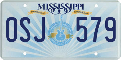 MS license plate OSJ579
