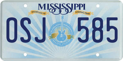 MS license plate OSJ585