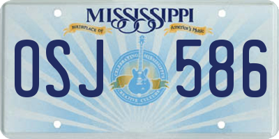 MS license plate OSJ586