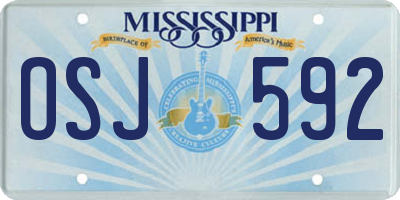 MS license plate OSJ592