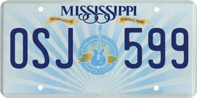 MS license plate OSJ599