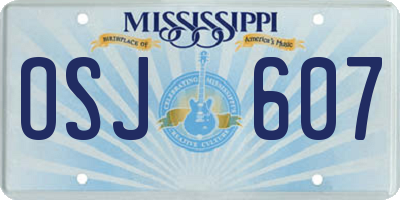 MS license plate OSJ607