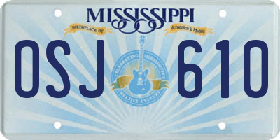 MS license plate OSJ610