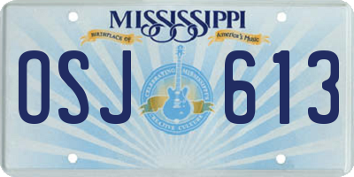 MS license plate OSJ613