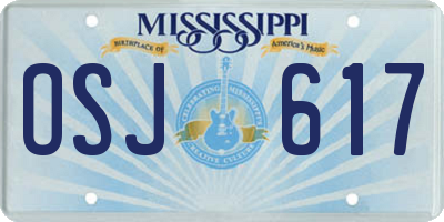 MS license plate OSJ617