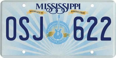 MS license plate OSJ622
