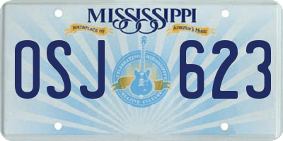 MS license plate OSJ623