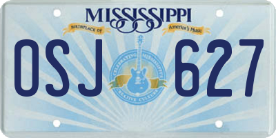 MS license plate OSJ627