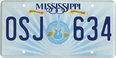 MS license plate OSJ634