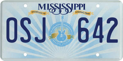 MS license plate OSJ642