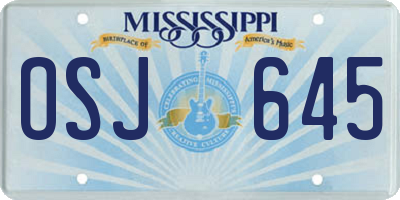 MS license plate OSJ645