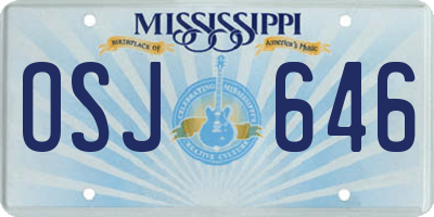 MS license plate OSJ646