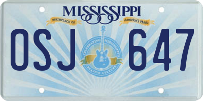 MS license plate OSJ647