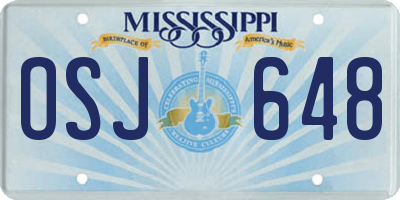 MS license plate OSJ648