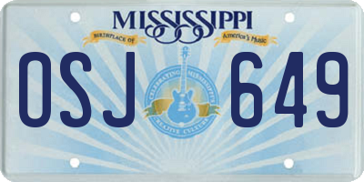 MS license plate OSJ649