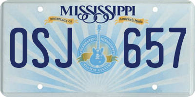 MS license plate OSJ657