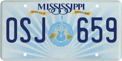 MS license plate OSJ659