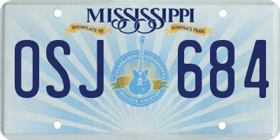 MS license plate OSJ684