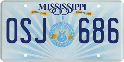 MS license plate OSJ686