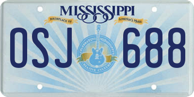 MS license plate OSJ688