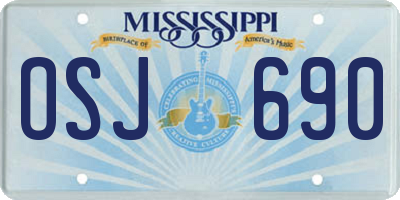 MS license plate OSJ690