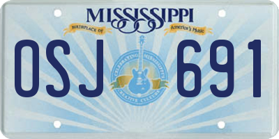 MS license plate OSJ691